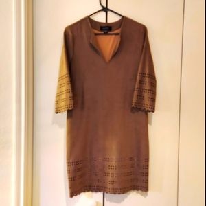 Karen Kane Brown Faux Suede Tunic Dress